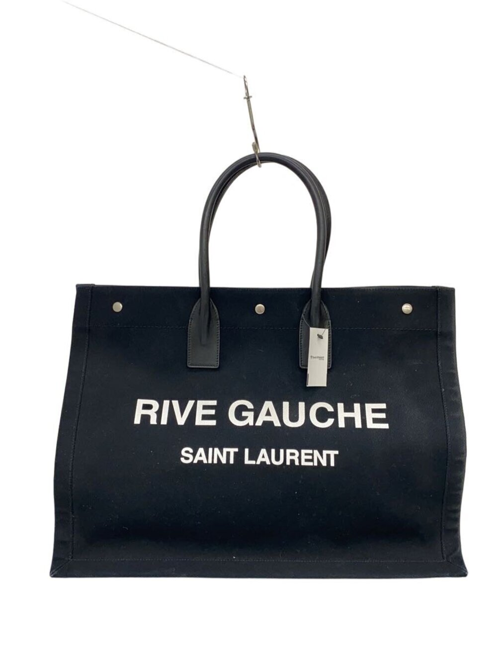 Saint Laurent Rive Gauche Tote Bag leather Canvas Tan